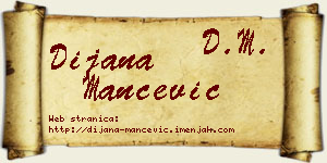 Dijana Mančević vizit kartica